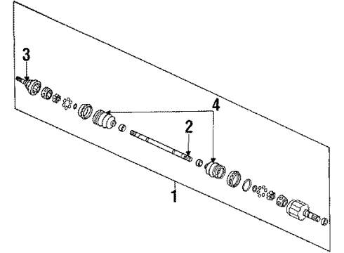 1986 Cadillac Cimarron Front Axle Shafts & Joints Diagram