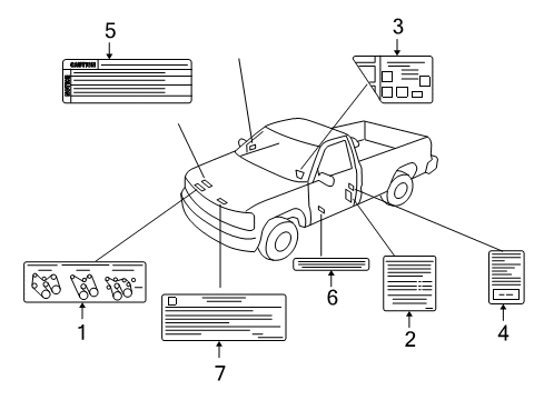 2005 Chevy Silverado 1500 A/C Label Diagram for 15206697