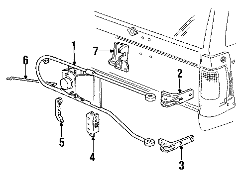 1992 Chevy S10 Blazer Spare Tire Carrier Diagram