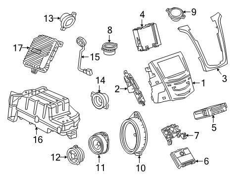 2016 Cadillac Escalade ESV Amplifier Diagram for 84832894