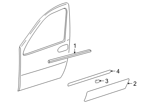 2006 Pontiac Montana Lower Molding, Outer Driver Side Diagram for 15198634