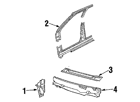 1985 Cadillac Cimarron Cowl Diagram