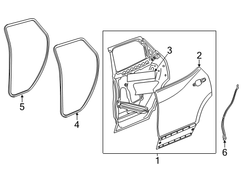 2019 Chevy Blazer Rear Weatherstrip, Driver Side Diagram for 84476230