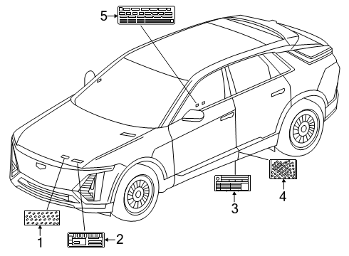 2025 Cadillac OPTIQ Information Labels Diagram
