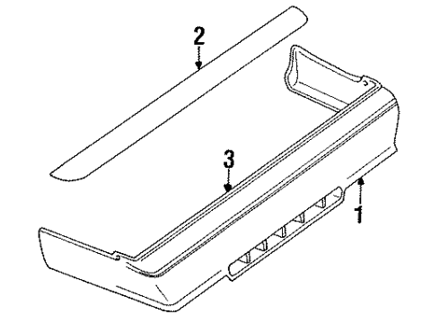 1987 Chevy Celebrity Bumper & Components - Rear Diagram 3 - Thumbnail