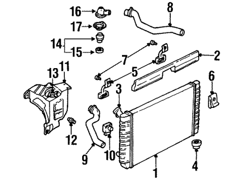 1999 Chevy Monte Carlo Radiator & Components Diagram 2 - Thumbnail