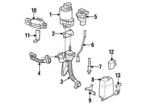 1999 Oldsmobile Intrigue Vapor Canister Bracket Diagram for 10404548