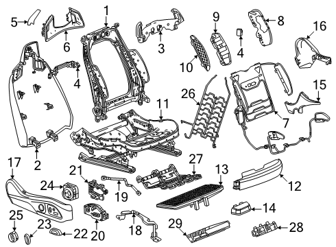 2022 Cadillac CT4 Inner Finish Panel, Jet Black, Passenger Side Diagram for 84791851