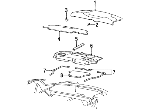 1995 Oldsmobile Aurora Lamp Cover Diagram for 25609378