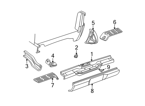 1994 Chevy S10 Bumper & Components - Rear Diagram