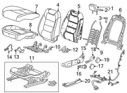 2024 Buick Envista Adjust Handle, Jet Black, Driver Side Diagram for 42736369