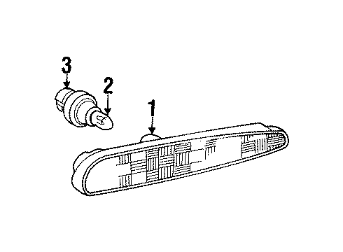 2003 Oldsmobile Aurora Side Marker Lamp, Driver Side Diagram for 25727861