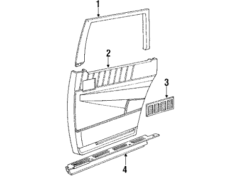 1994 Chevy Lumina APV Sliding Door Trim Diagram