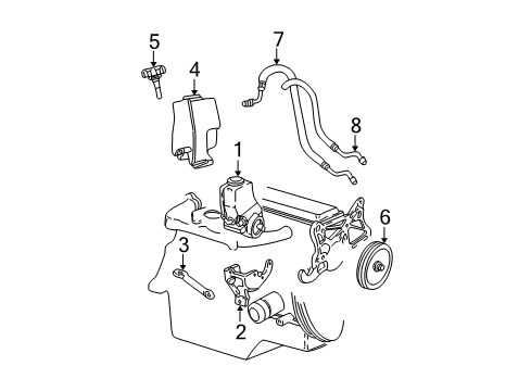 1999 Pontiac Sunfire Power Steering Pump Bracket Diagram for 10103608