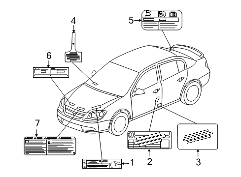 2013 Chevy Cruze Information Labels Diagram