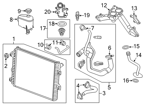 2012 Chevy Silverado 3500 HD Radiator & Components Diagram 3 - Thumbnail
