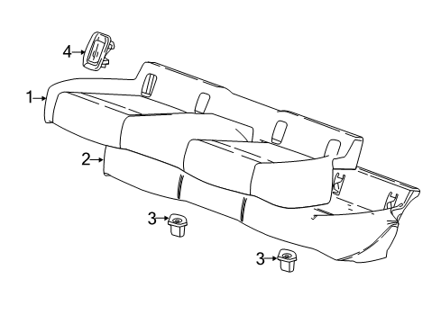 2019 Buick Regal Sportback Seat Cushion Pad, Rear Diagram for 39119144