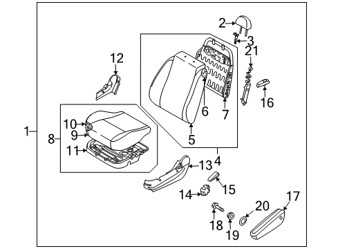 2011 Chevy Aveo5 Seat Back Cover, Beige Diagram for 96807834