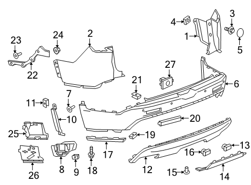 2017 GMC Acadia Bumper & Components - Rear Diagram 2 - Thumbnail