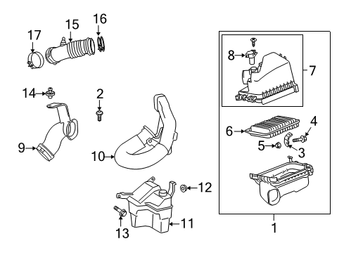 2010 Pontiac Vibe Mass Air Flow Sensor Diagram for 19204726