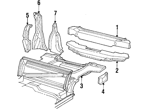 1984 Buick Skyhawk Cross Bar, Rear Diagram for 22578705