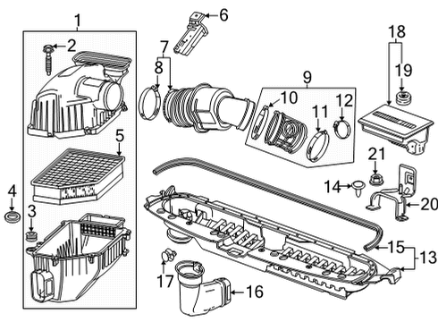 2023 Chevy Silverado 3500 HD Retainer, Air Cleaner And Silencer Diagram for 85630075