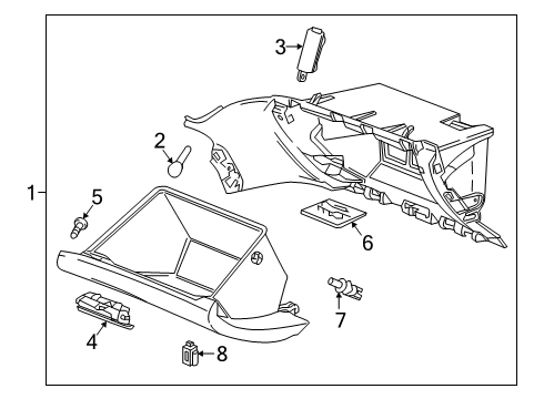 2025 Cadillac XT6 Glove Box Diagram