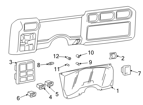 1997 Chevy S10 Cluster & Switches Diagram