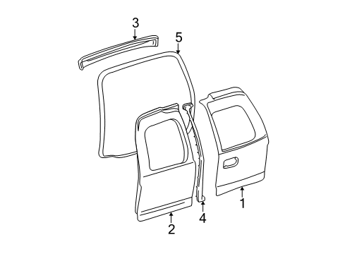2004 Chevy Tahoe Back Door & Components Diagram