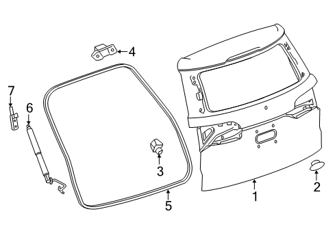 2021 GMC Acadia Lift Gate Diagram for 85158020