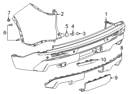 2024 GMC Acadia Bumper & Components - Rear Diagram
