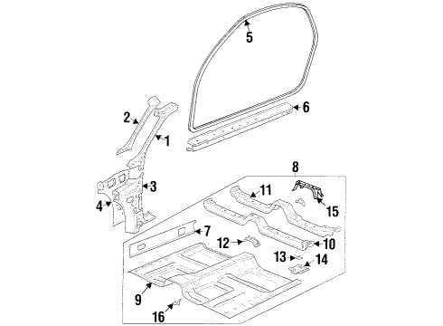 1999 Saturn SC1 Body Weatherstrip Diagram for 21160137