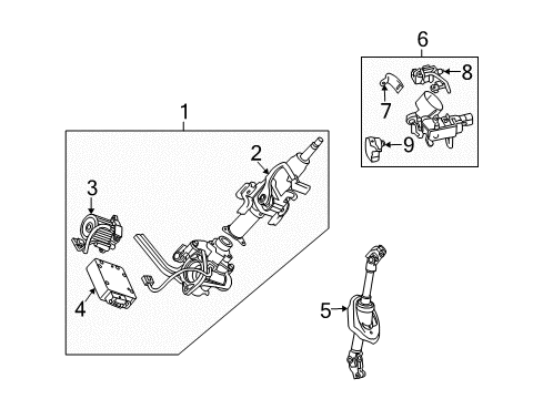 2009 Saturn Vue Steering Column Diagram for 20762941
