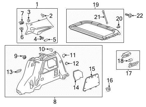2017 Buick Encore Luggage Cover, Black Diagram for 42619622