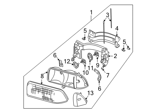 1995 GMC Sonoma Mount Bracket, Passenger Side Diagram for 16516972