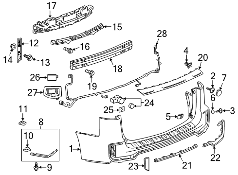 2016 GMC Terrain Bumper & Components - Rear Diagram 2 - Thumbnail