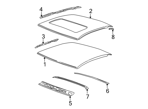 2003 Saturn L300 Roof & Components Diagram