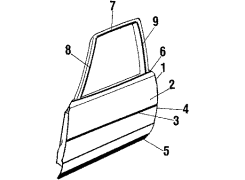 1987 Oldsmobile Cutlass Supreme Mirror, Rear Passenger Side Diagram for 20239665