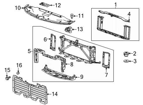2019 Chevy Suburban Radiator Support Diagram