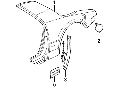 1988 Buick Reatta Quarter Panel & Components Diagram