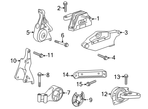 2016 Chevy Impala Engine & Trans Mounting Diagram