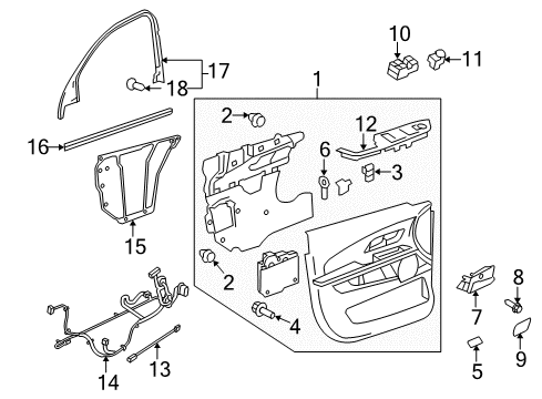 2016 GMC Terrain Mirror Switch, Rear Diagram for 20846188