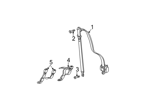 2004 Cadillac Escalade Lap Belt Diagram for 88940135