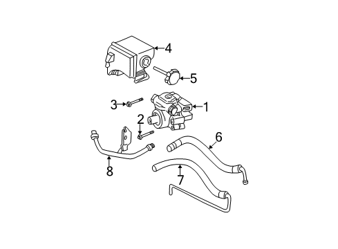 2004 Oldsmobile Alero P/S Pump & Hoses Diagram 2 - Thumbnail