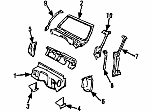 1985 Chevy C30 Inner Pillar, Passenger Side Diagram for 15606388