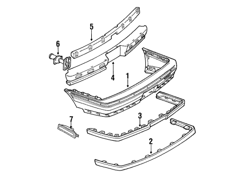 1990 Chevy Beretta Bumper & Components - Rear Diagram