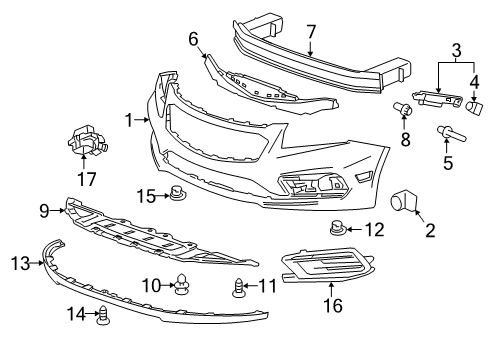 2015 Chevy Cruze Bumper & Components - Front Diagram 2 - Thumbnail