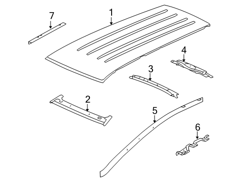 2009 Cadillac SRX Roof & Components Diagram