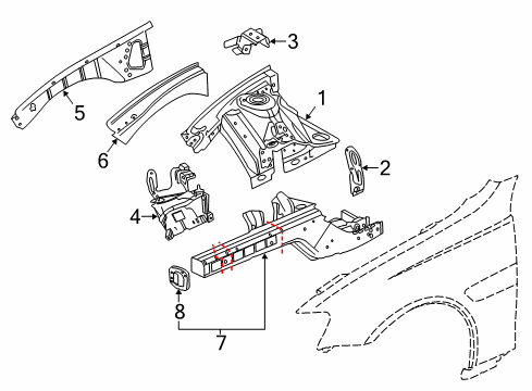2014 Chevy SS Rail Assembly Diagram for 92292320