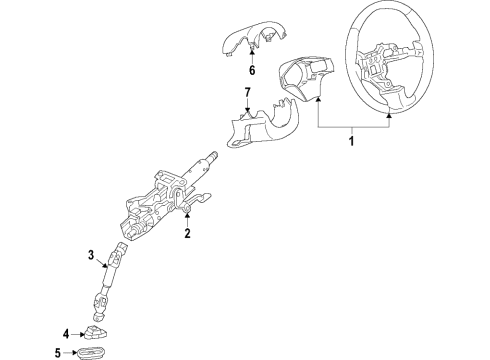 2018 Buick Cascada Steering Column, Black Diagram for 39019157